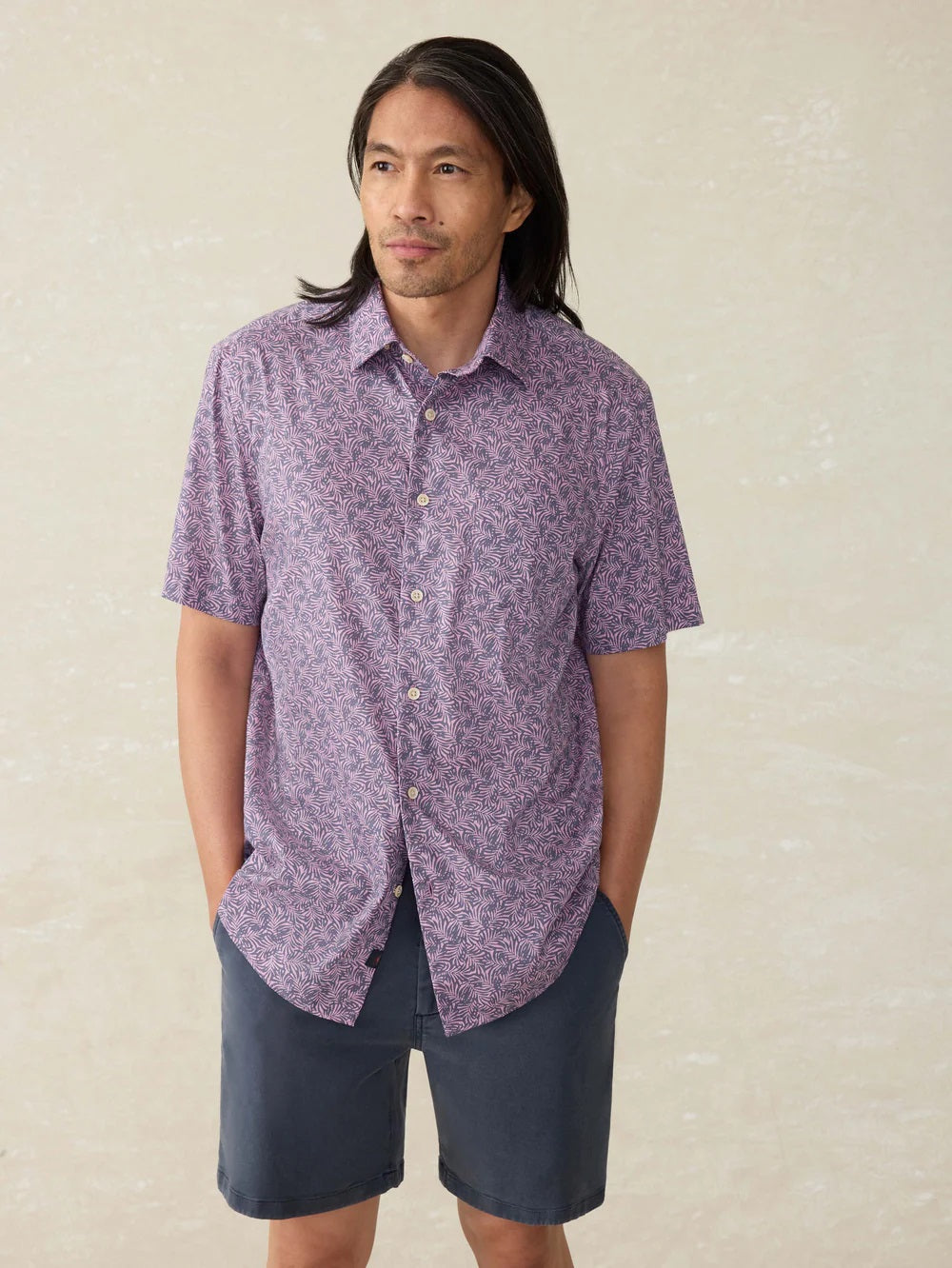 Movement Monterrey Short Sleeve Shirt- Lavander Sky Canopy